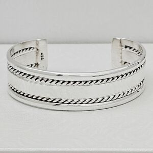 Silpada Very Rare Sterling Silver Double Twisted Rope Cuff Bracelet ZB384